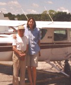 Laura Read takes Bob on flight.